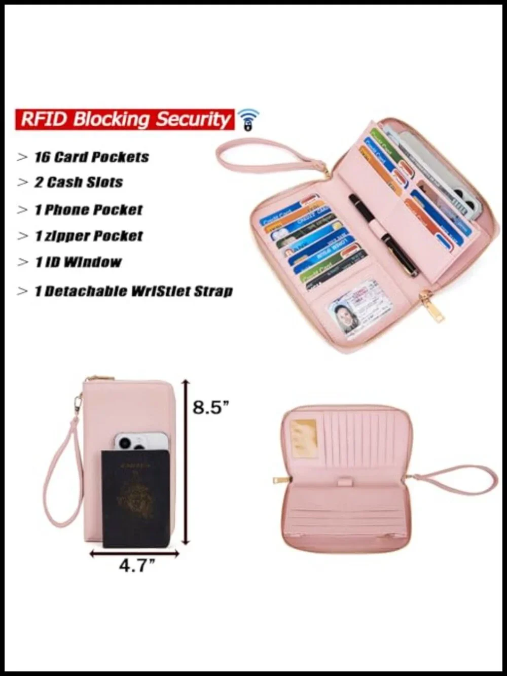 Tote Bag and Wallet Set PU Leather Satchel 2pcs Adjustable Straps